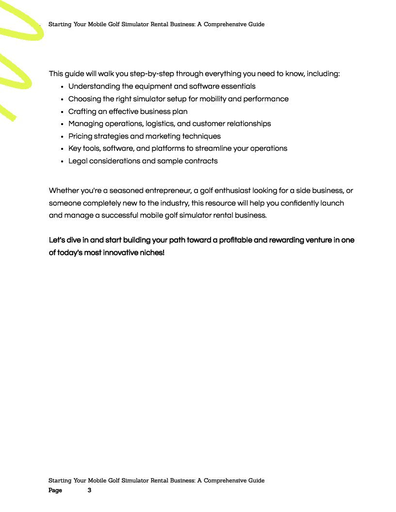 Starting Your Mobile Golf Simulator Rental Business: A Comprehensive Guide