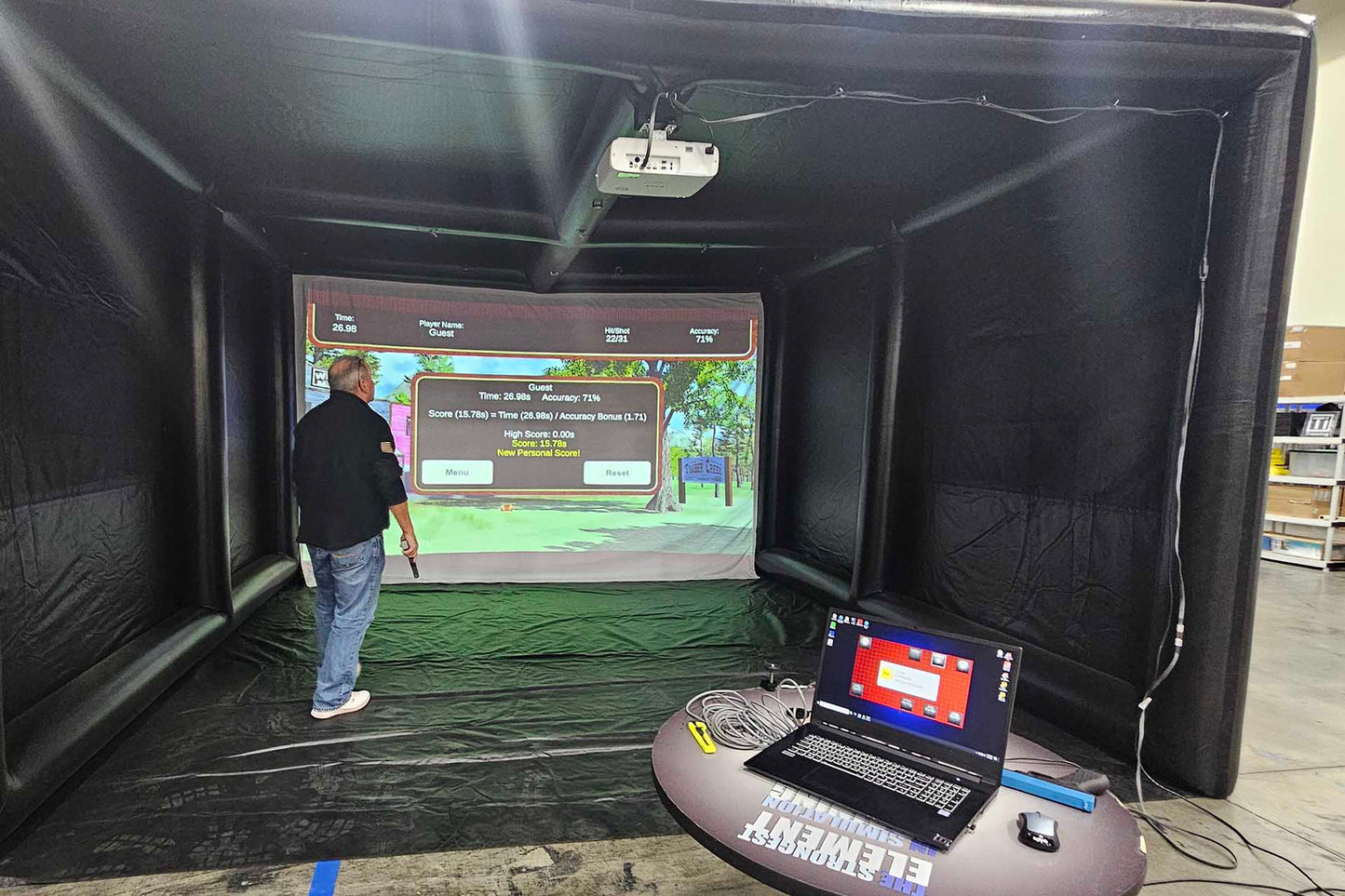 Inflatable Shooting Simulator Enclosure