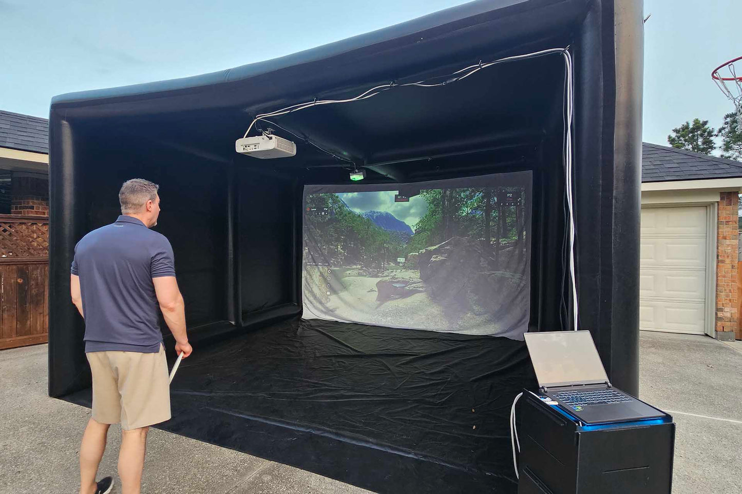 Inflatable Disc Golf Simulator Enclosure
