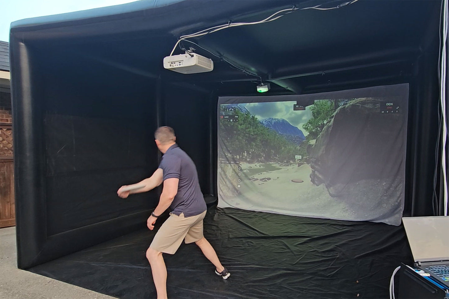 Inflatable Disc Golf Simulator Enclosure